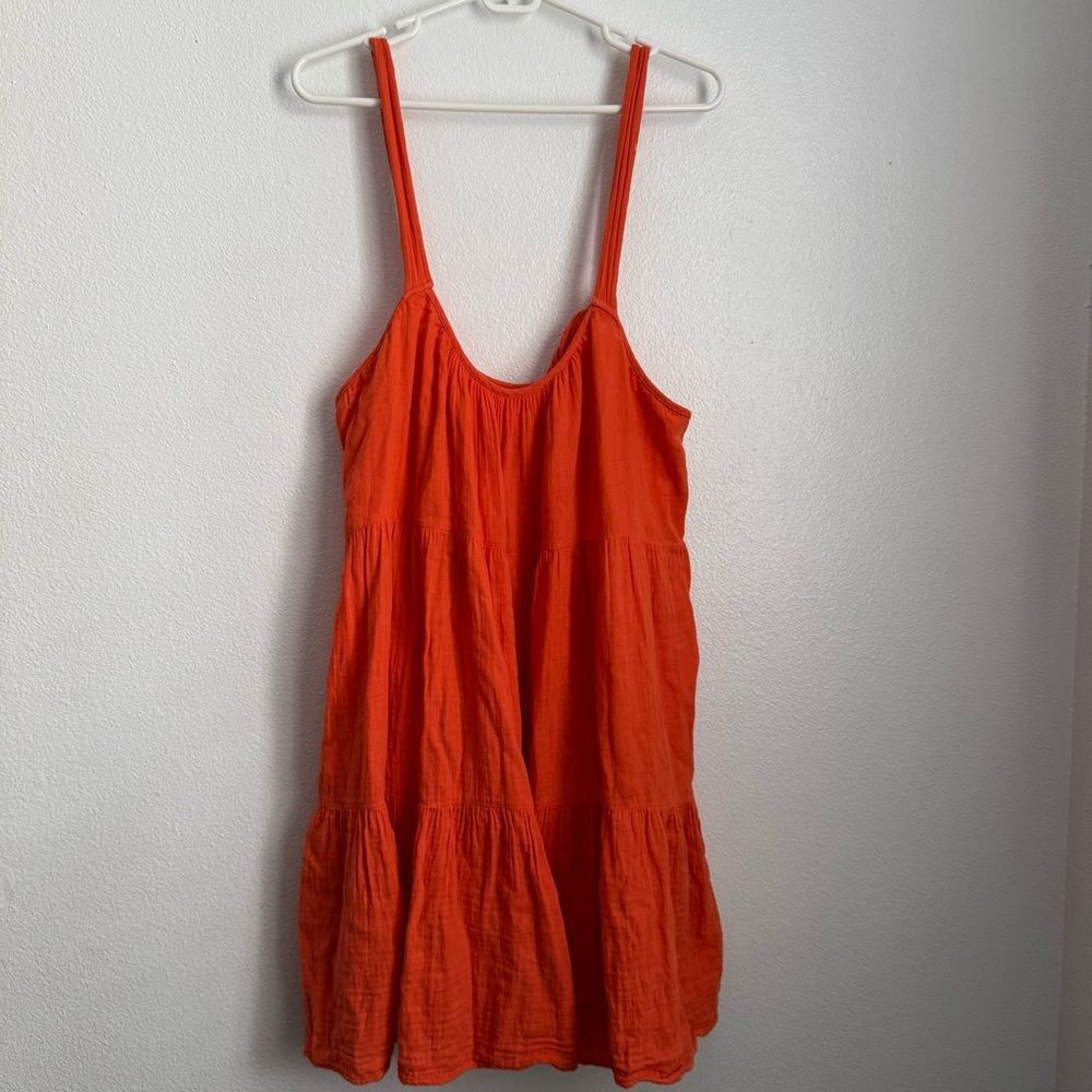 Xirena Pyper Red Orange Tiered Mini Dress - Picture 4 of 8